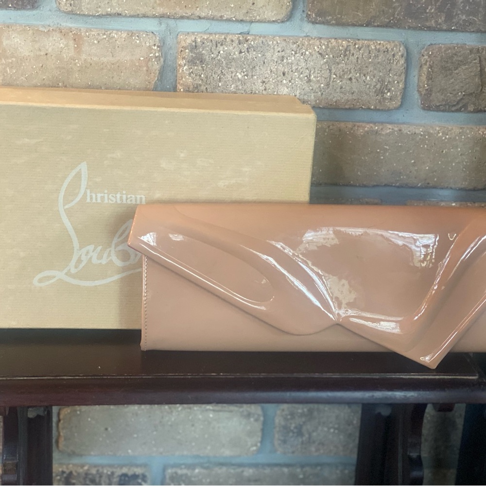 Authentic Christian Louboutin Patent Leather Clutch.